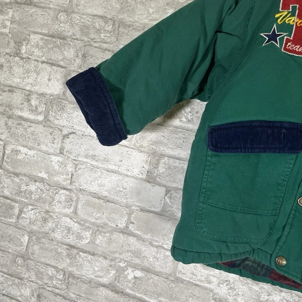 Vintage Body Gear Sporty Kids Canvas Barn Jacket 4t Corduroy Collar Cuffs
